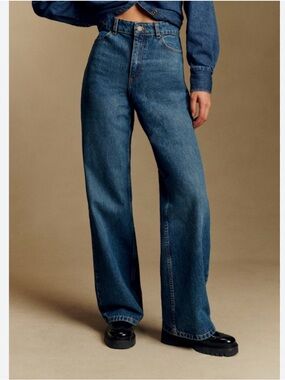 Sezane Jeans High Rise Straight in Dark Wash